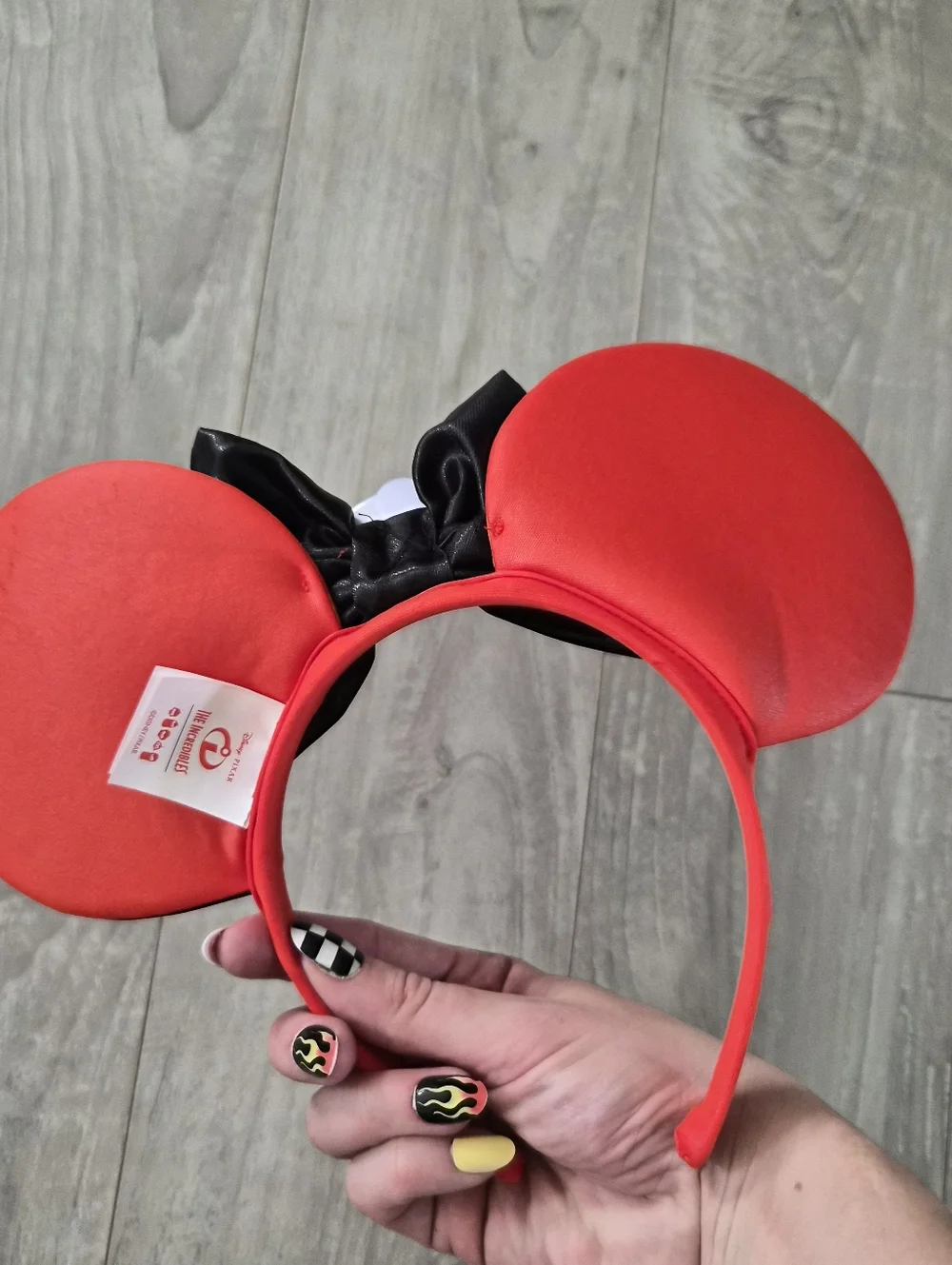 Incredibles Disney Ears Red and Black Superhero Mouse Ear Headband - Picture 3 of 6